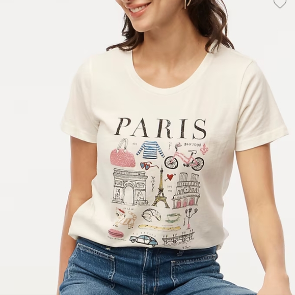 J. Crew Tops - J Crew Small Collector Tees Paris cozy soft cute t shirt short sleeve